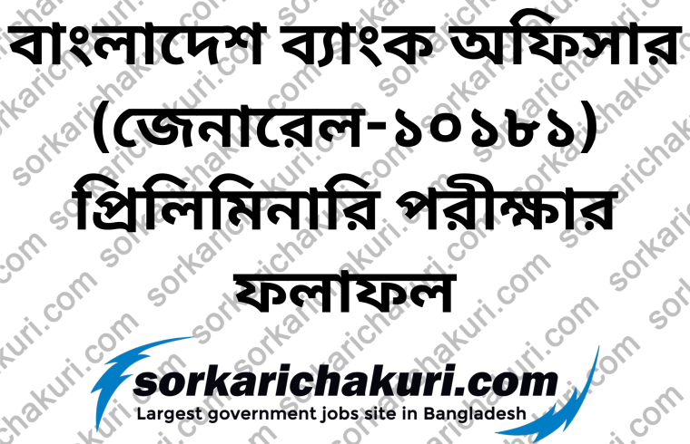 Bangladesh Bank Officer (General-10181) Preliminary Exam Result